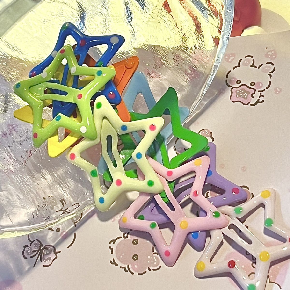 Star hair clips, dopamine color five-pointed star side hair clips, bb hair clips, children's small broken hair clips, baby hair clips, accessories detail image 6