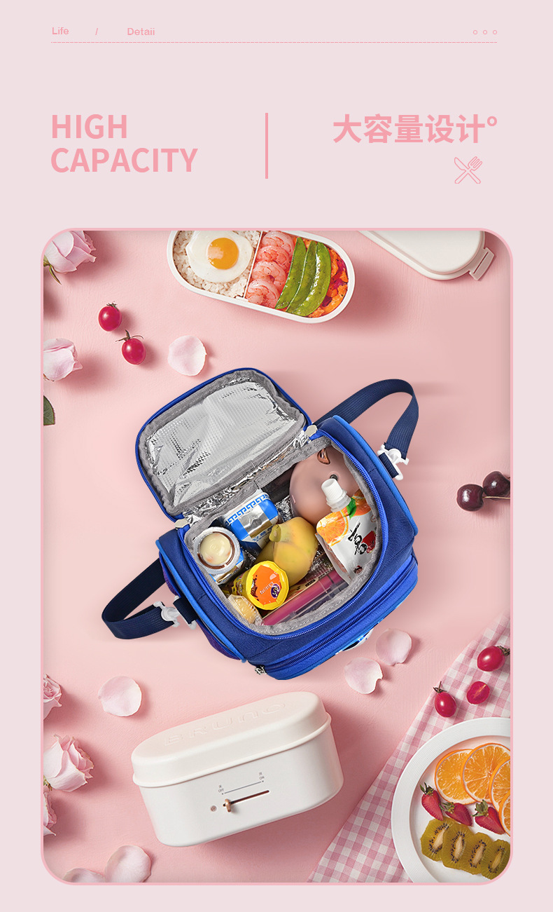 Lunch box bag, insulated bag, bento bag, children's lunch, student cartoon aluminum foil insulated meal bag, lunch box bag detail image 7