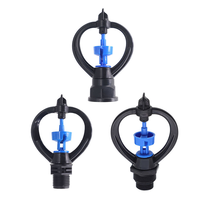 Blue impeller butterfly-shaped rotating nozzle 360° rain-like spray agricultural irrigation nozzle, orchard greenhouse cooling water sprinkler details Picture