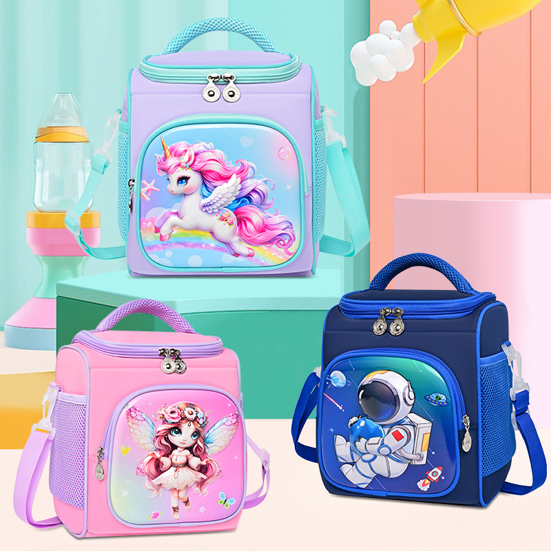 Children's bento bags, large-capacity lunch bags, bento bags, office workers' lunch boxes, handbags, foreign trade primary school student meal bags detail image 3