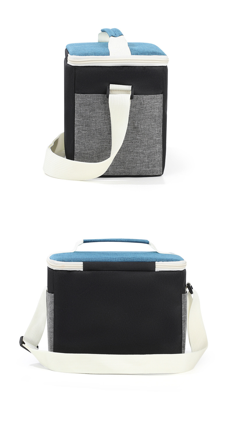 Best-selling color-blocking ice packs, crossbody insulated bags, outdoor camping food preservation and ice preservation bento bags, thick lunch box bags detail image 7