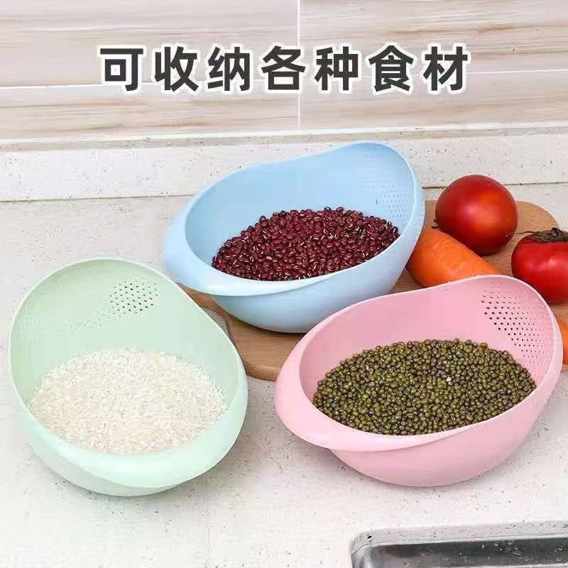 多功能挂式沥水篮彩色塑料洗菜盆蔬菜水果大米红豆绿豆沥水篮子
