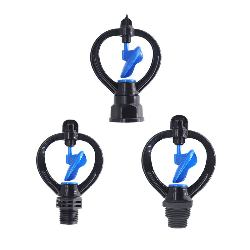 Blue impeller butterfly-shaped rotating nozzle 360° rain-like spray agricultural irrigation nozzle, orchard greenhouse cooling water sprinkler Specification image
