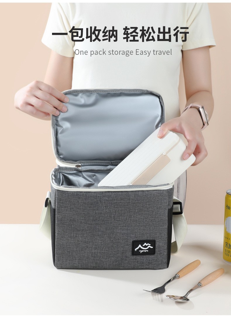 Best-selling color-blocking ice packs, crossbody insulated bags, outdoor camping food preservation and ice preservation bento bags, thick lunch box bags detail image 12
