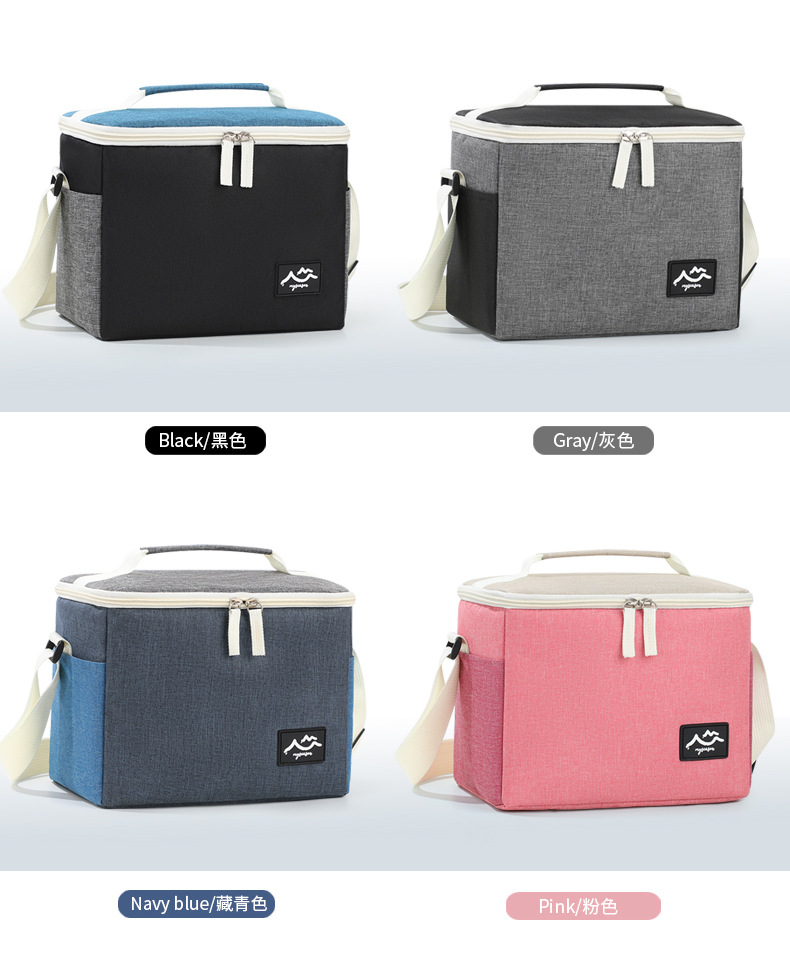 Best-selling color-blocking ice packs, crossbody insulated bags, outdoor camping food preservation and ice preservation bento bags, thick lunch box bags detail image 3