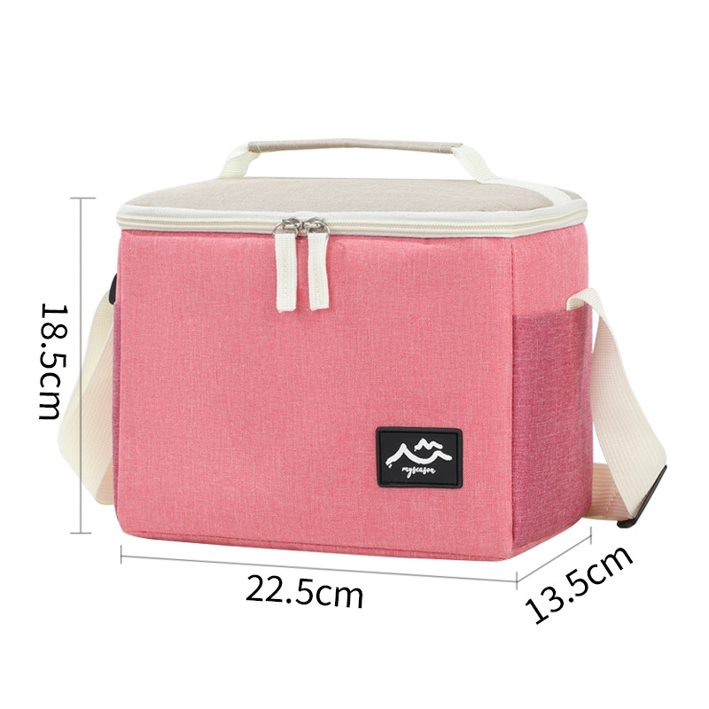 Best-selling color-blocking ice packs, crossbody insulated bags, outdoor camping food preservation and ice preservation bento bags, thick lunch box bags Specification image