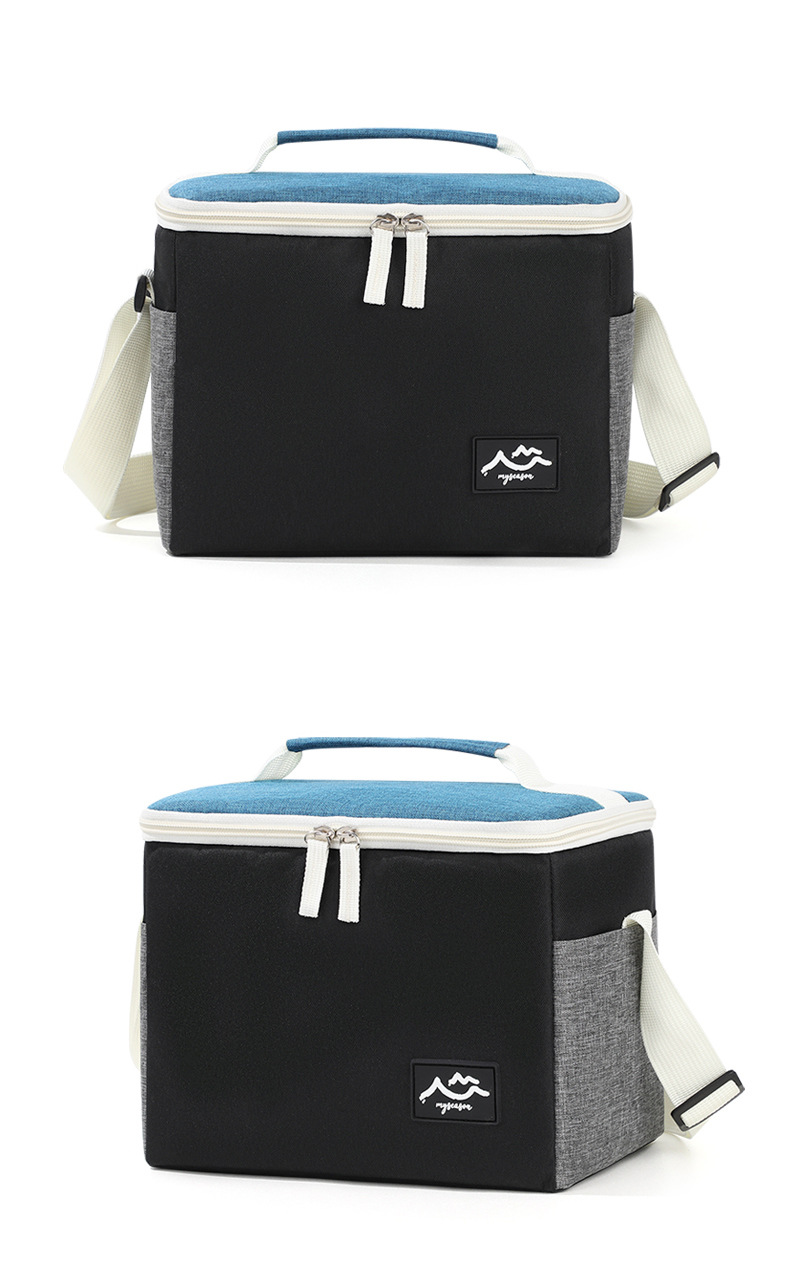 Best-selling color-blocking ice packs, crossbody insulated bags, outdoor camping food preservation and ice preservation bento bags, thick lunch box bags detail image 15