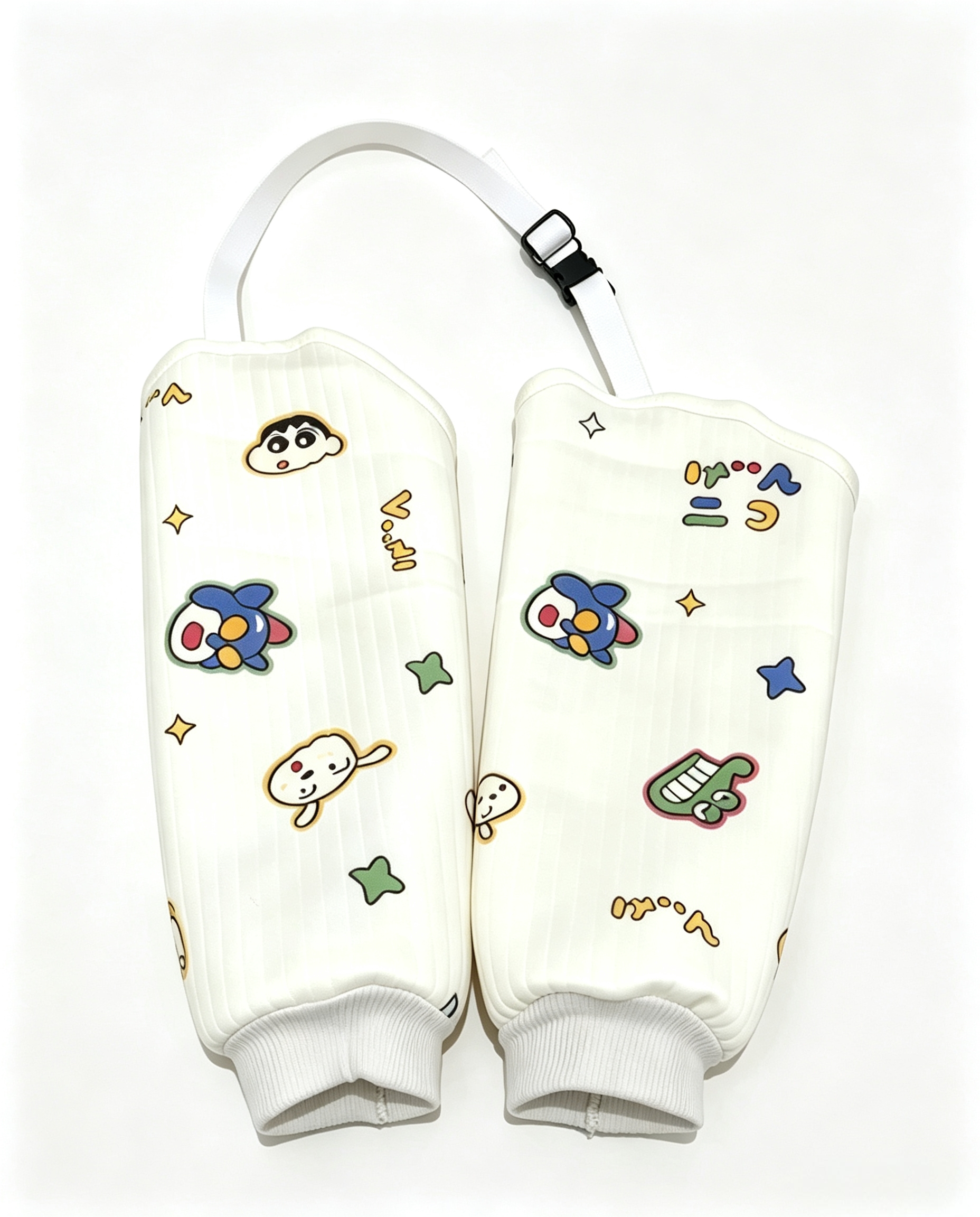 Cartoon and fun printed pet leg guards, vertical pattern skin-friendly fabric, elastic and tight mouth, anti-dirt and wear-resistant knee and leg guards for going out for a walk Item Picture