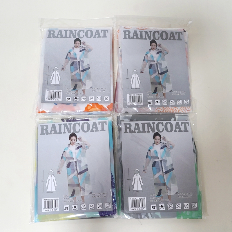 Li Wang Factory Direct sales, trendy and fashionable EVA adult button raincoats in patchwork colors, a must-have for outdoor travel Application Scenario