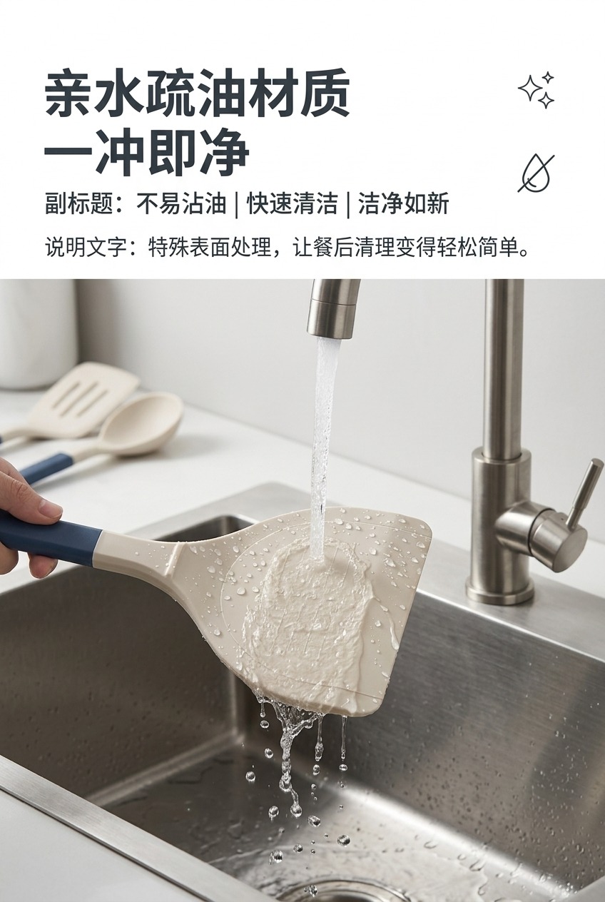 食品级硅胶铲子不粘锅专用锅铲耐高温硅胶铲子护锅家用炒菜铲大铲详情6