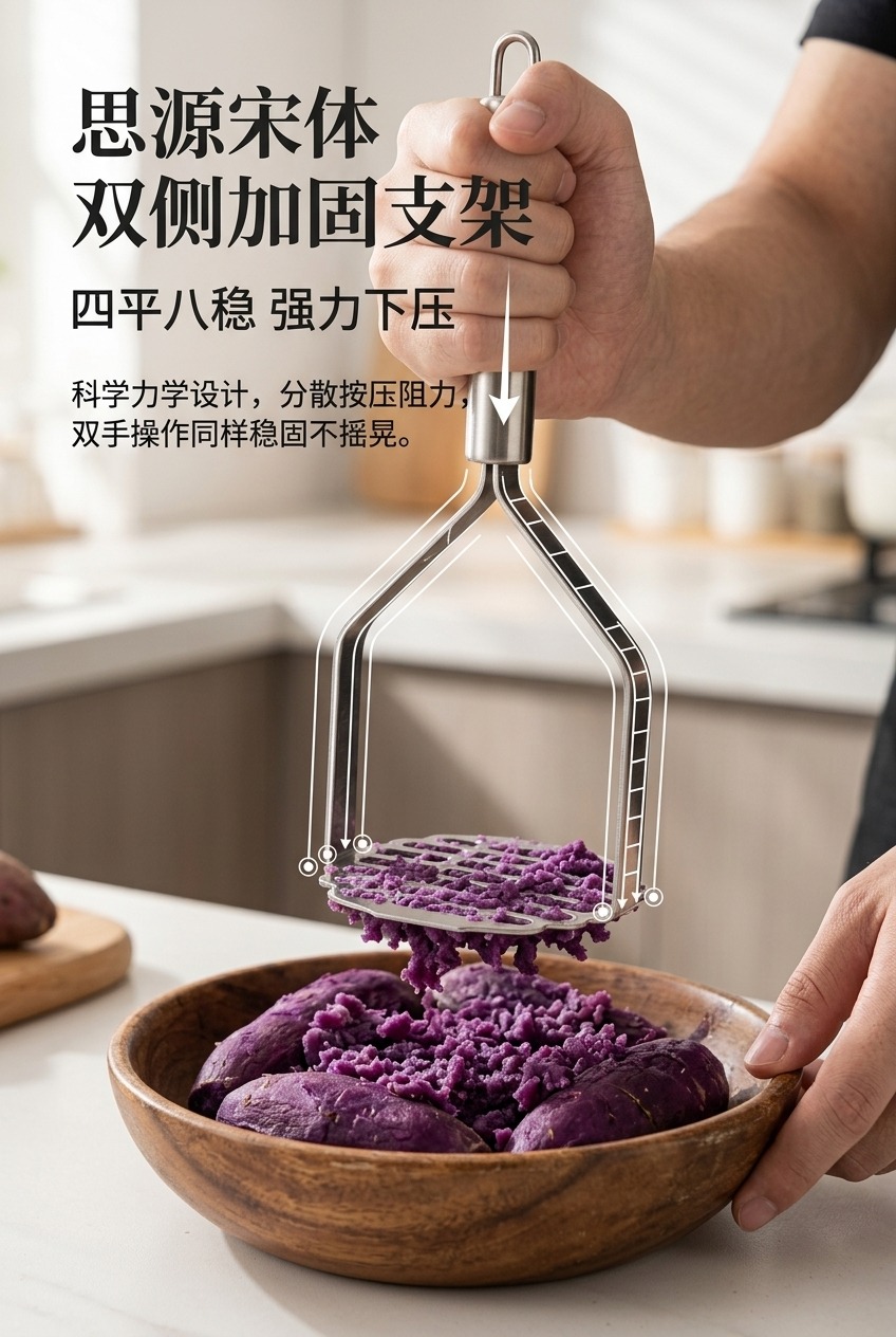 多功能手动料理机不锈钢压泥器蒜泥搅蒜机食品破壁搅拌机厨房必备工具详情4