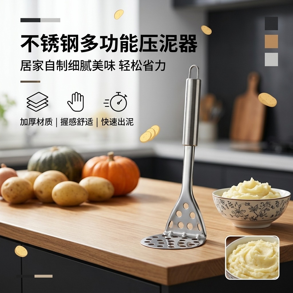 土豆泥压泥器儿童辅食薯压不锈钢捣泥器红薯捣碎器水果压泥器