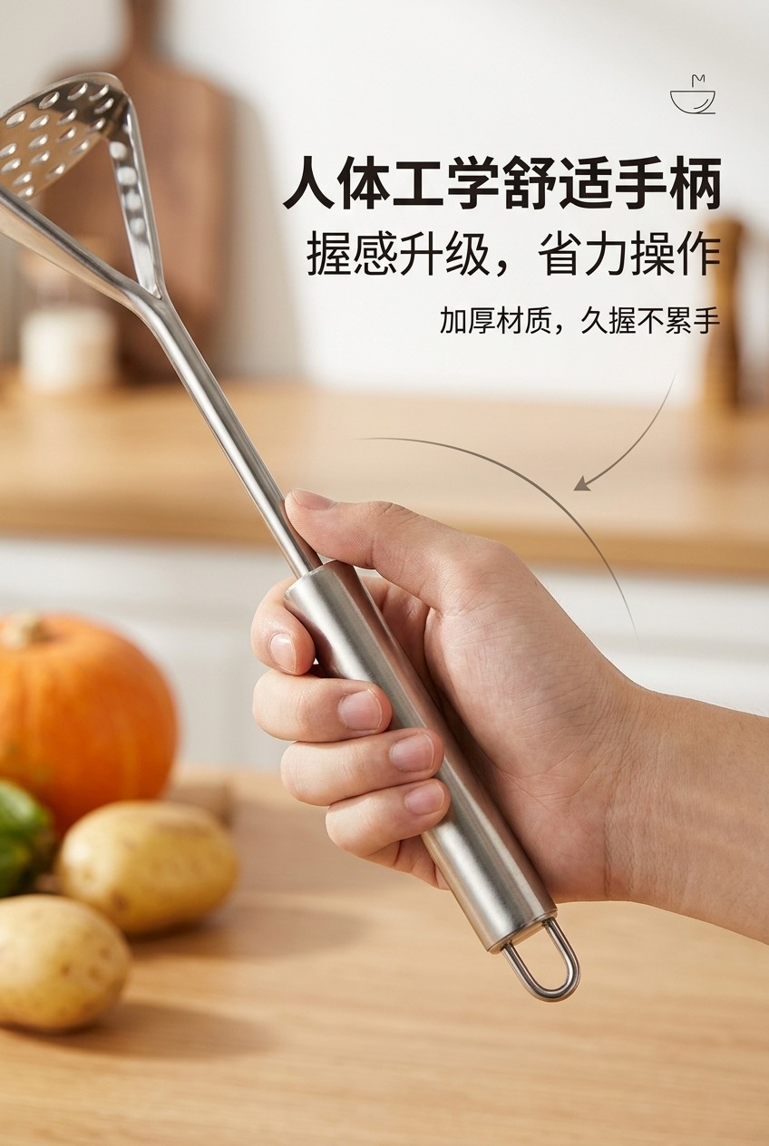 土豆泥压泥器儿童辅食薯压不锈钢捣泥器红薯捣碎器水果压泥器详情4