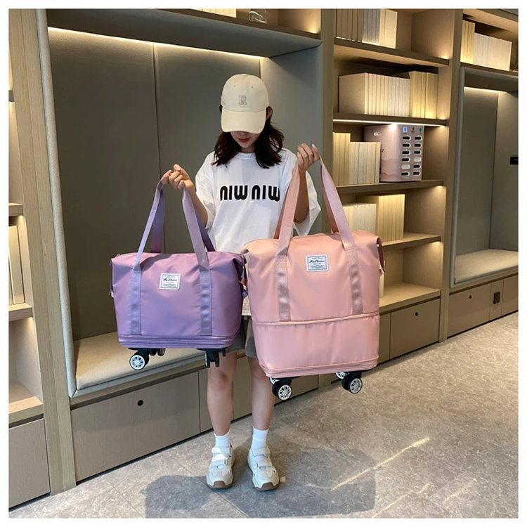 290 travel bag, large-capacity three-layer expandable long and short distance delivery bag, waterproof dry and wet separation detachable universal wheel luggage bag detail image 2