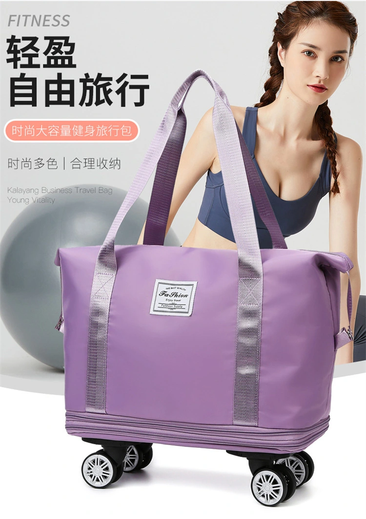 290 travel bag, large-capacity three-layer expandable long and short distance delivery bag, waterproof dry and wet separation detachable universal wheel luggage bag detail image 14