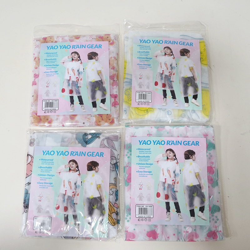 The new EVA children's raincoat with trendy print from Li Wang is a must-have raincoat for outdoor travel and daily life Item Picture