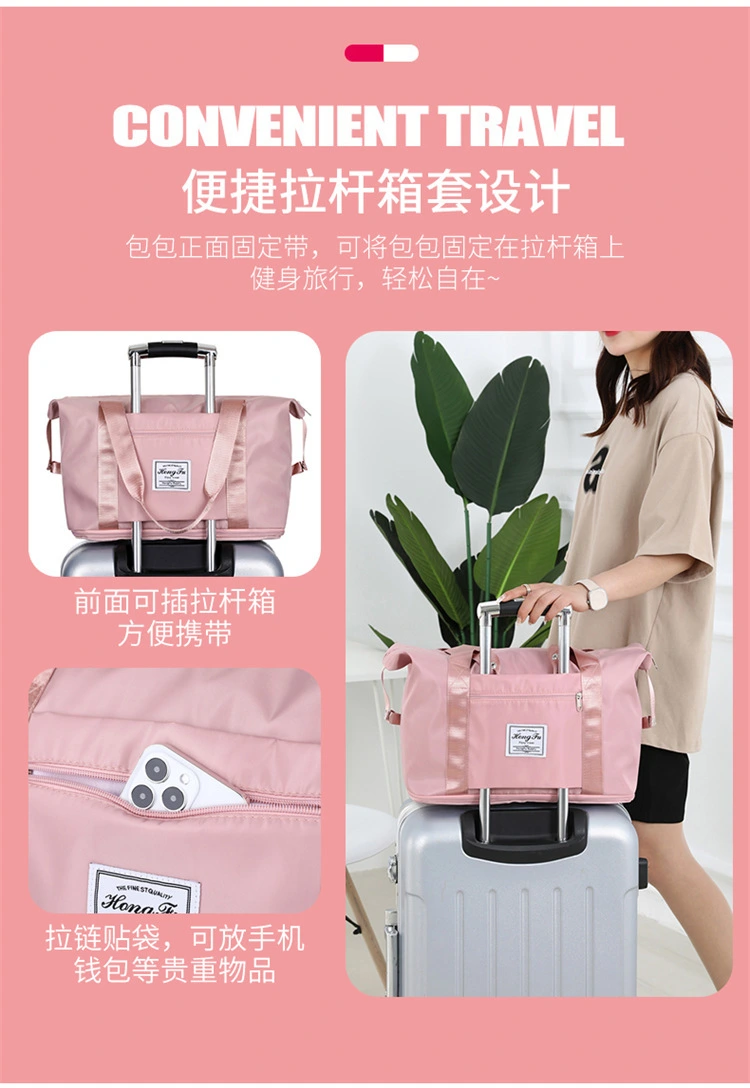 A double-shoulder expandable hand-held luggage bag, a lightweight travel bag for men and women, and a large-capacity multi-functional storage bag detail image 13