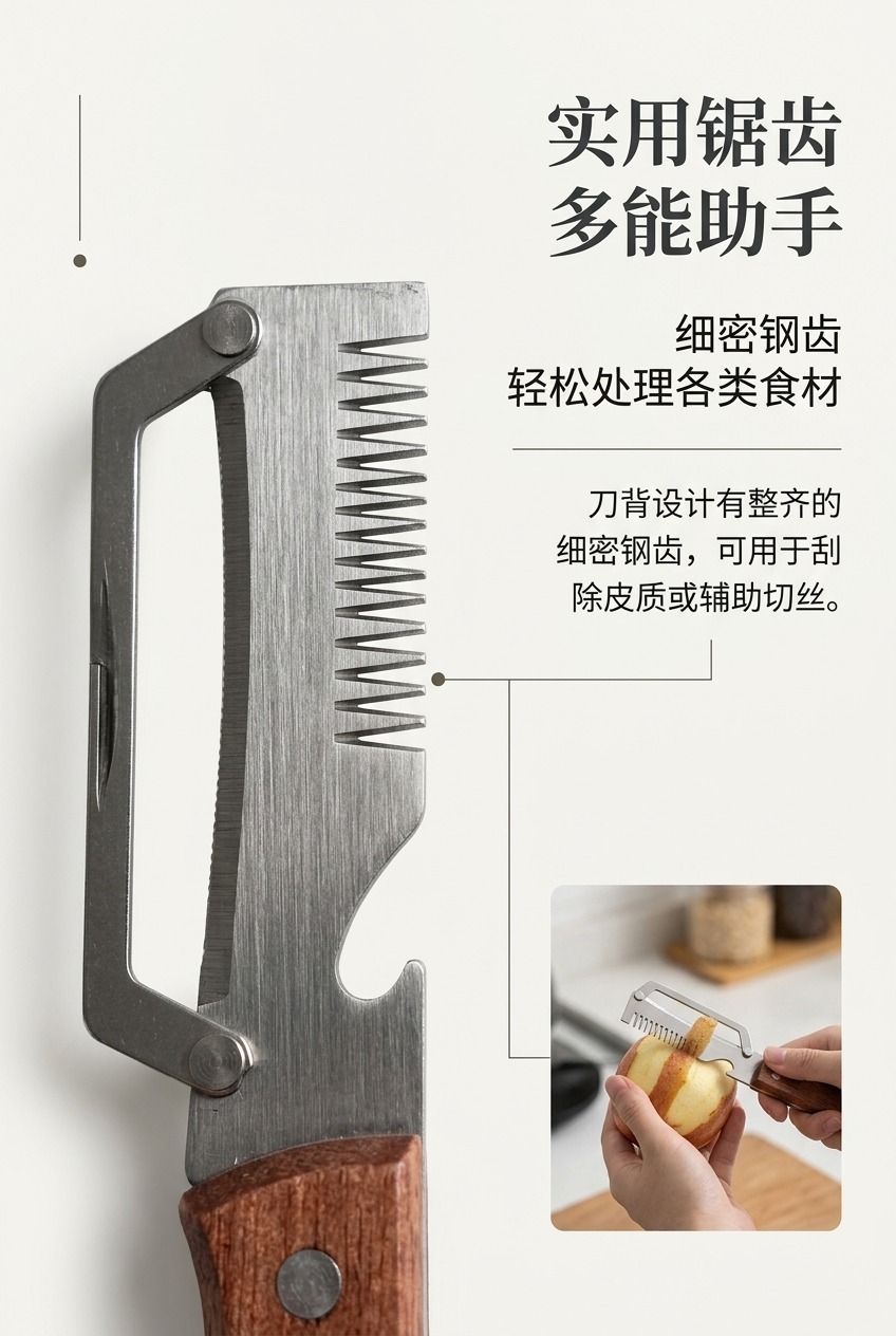 多功能不锈钢削皮刀厨房用品手动削皮器水果蔬菜刃口锋利实用耐用适合日常使用剔鳞详情4