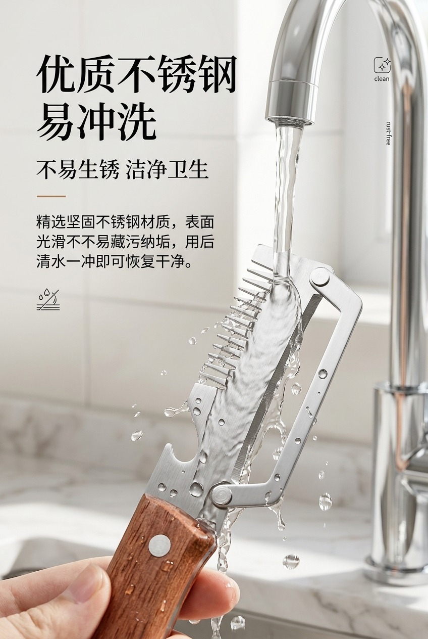 多功能不锈钢削皮刀厨房用品手动削皮器水果蔬菜刃口锋利实用耐用适合日常使用剔鳞详情7
