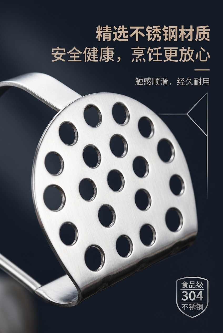 土豆泥压泥器儿童辅食薯压不锈钢捣泥器红薯捣碎器水果压泥器详情2