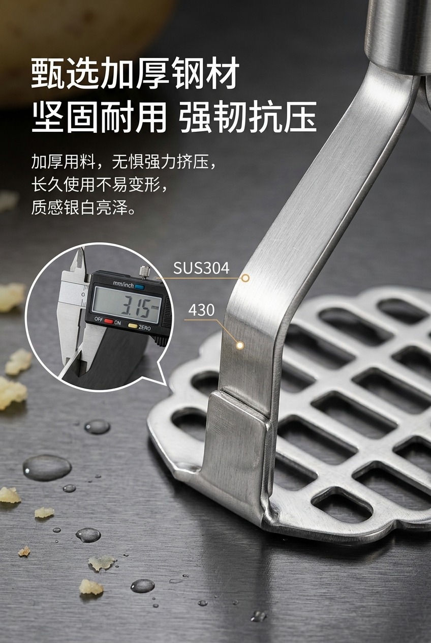 多功能手动料理机不锈钢压泥器蒜泥搅蒜机食品破壁搅拌机厨房必备工具详情2