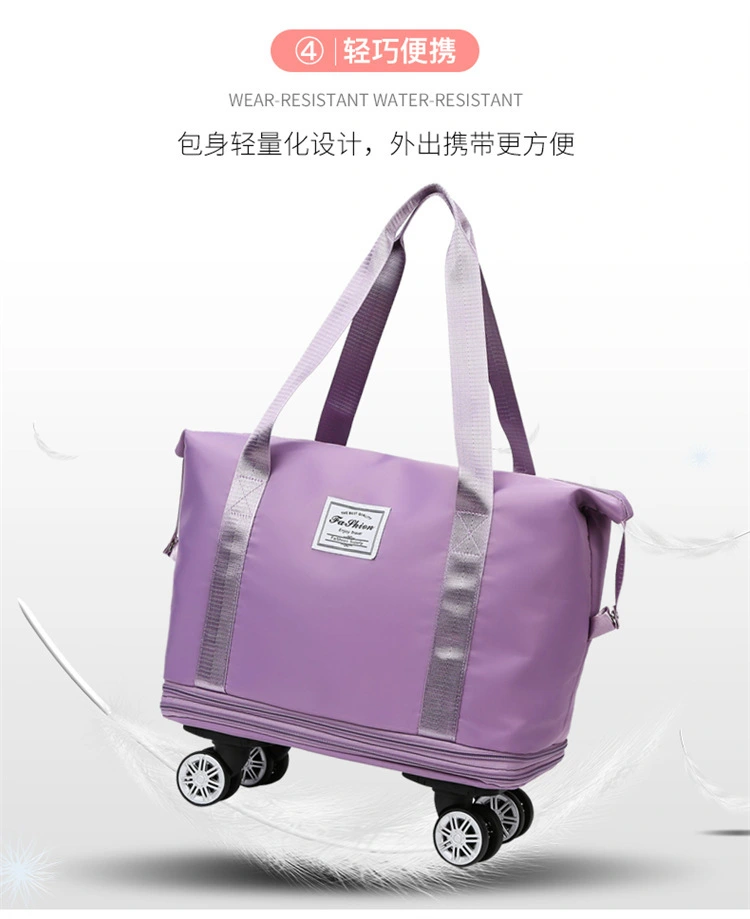 290 travel bag, large-capacity three-layer expandable long and short distance delivery bag, waterproof dry and wet separation detachable universal wheel luggage bag detail image 10