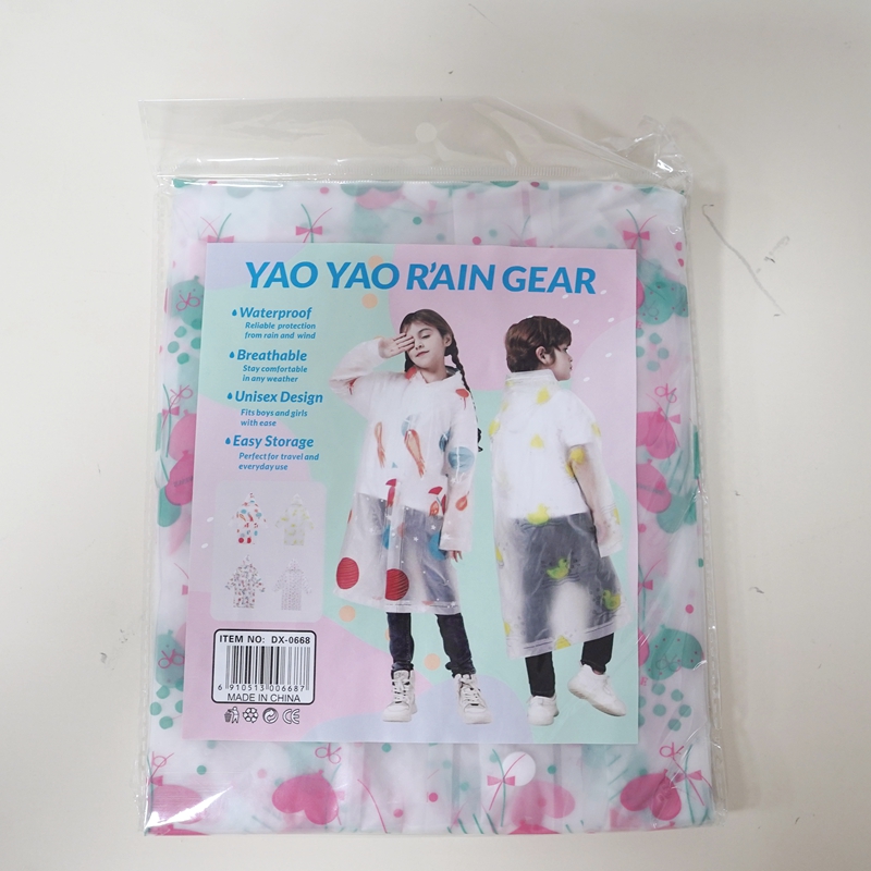 The new EVA children's raincoat with trendy print from Li Wang is a must-have raincoat for outdoor travel and daily life Specification image