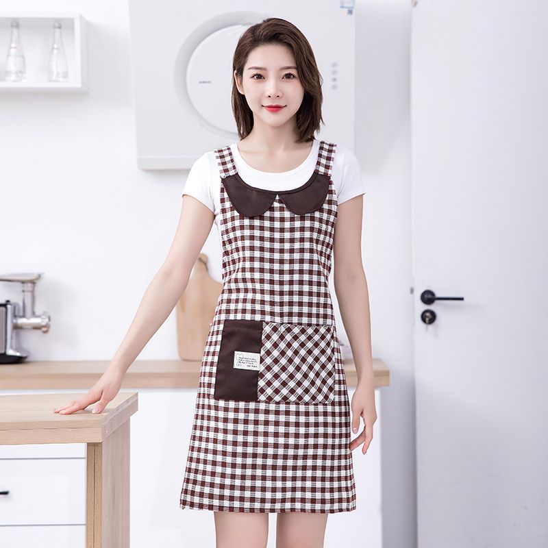 Kitchen influencers cook at home with aprons. The new, fresh, breathable and stylish waist wrap without sleeves for work Specification image