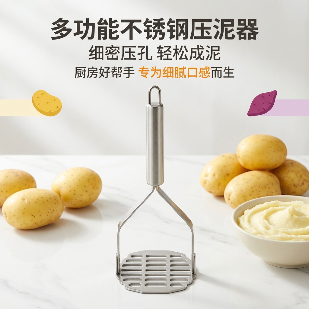 多功能手动料理机不锈钢压泥器蒜泥搅蒜机食品破壁搅拌机厨房必备工具