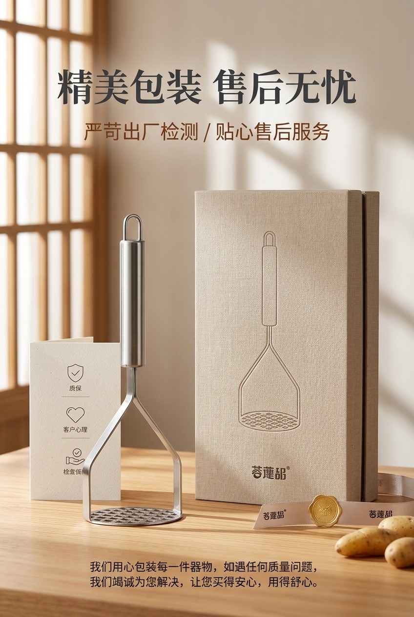不锈钢压泥器带网格长柄厨房工具土豆泥搅拌器土豆土豆泥制作用品详情10