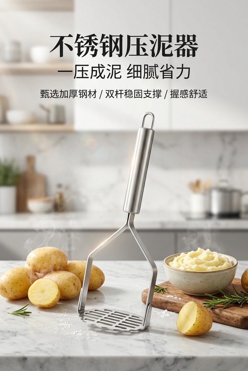 多功能手动料理机不锈钢压泥器蒜泥搅蒜机食品破壁搅拌机厨房必备工具详情1