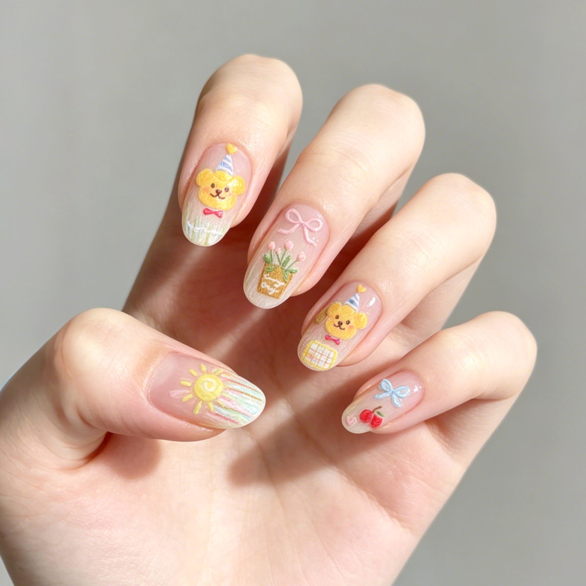 Shell light embossed nail stickers, phone cases, handbooks, colorful lead, cute cartoon dog nail stickers, nail decorations Application Scenario