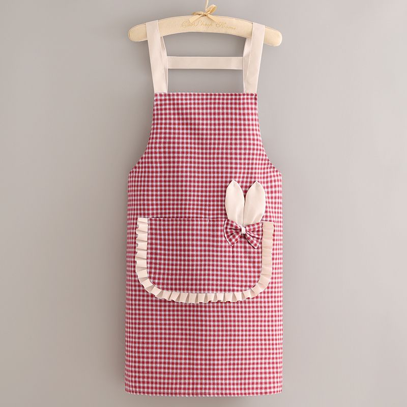 New bambus-joint cotton apron, a fashionable home apron, a kitchen lady's cooking oil-proof work uniform, a breathable waistband