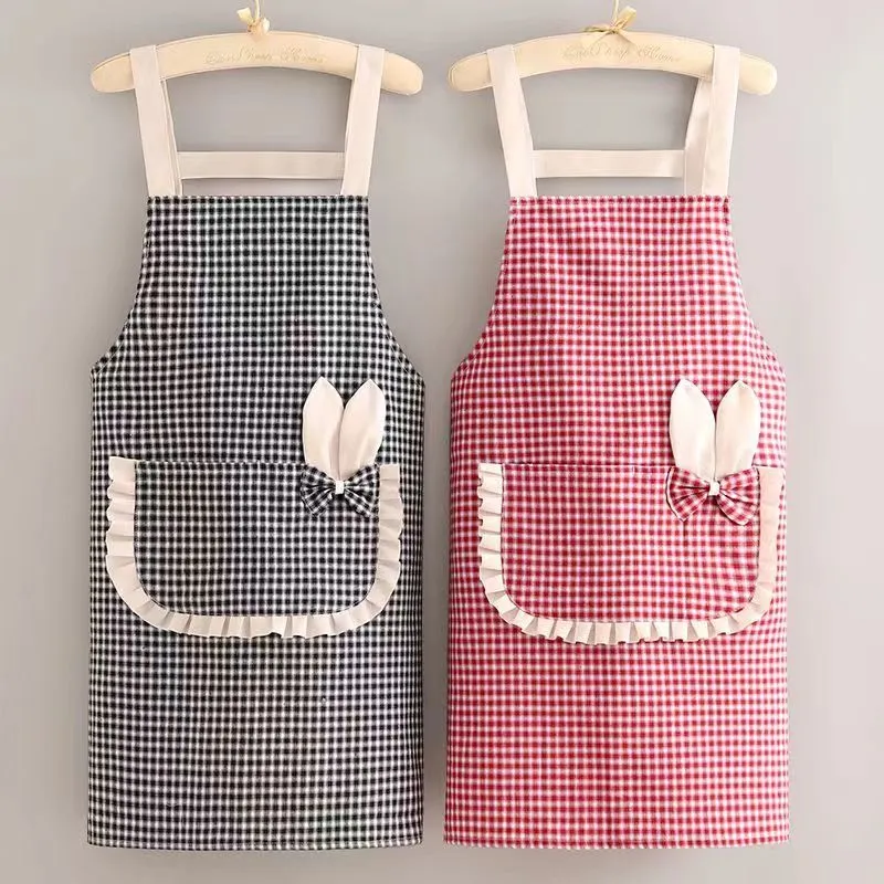New bambus-joint cotton apron, a fashionable home apron, a kitchen lady's cooking oil-proof work uniform, a breathable waistband detail image 3