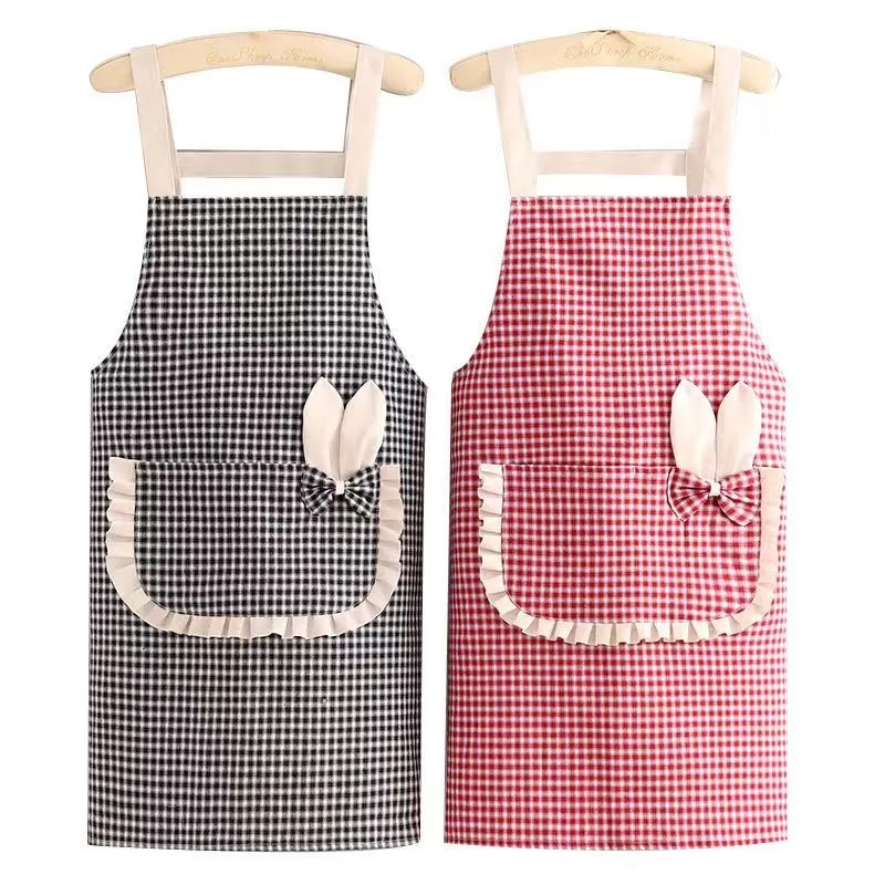 New bambus-joint cotton apron, a fashionable home apron, a kitchen lady's cooking oil-proof work uniform, a breathable waistband detail image 12