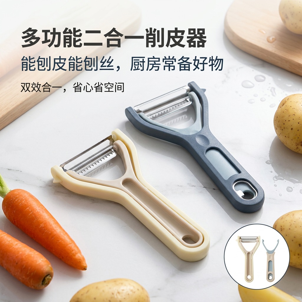 家用水果刀瓜果刀厨房多功能苹果削皮刀刨皮刀去皮器多功能二和一