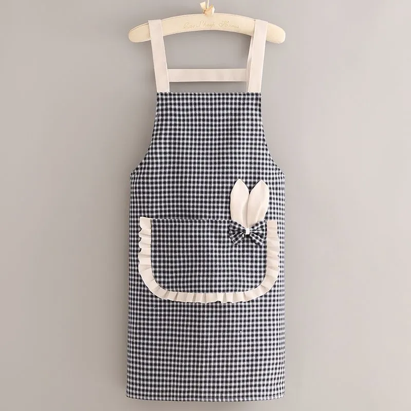 New bambus-joint cotton apron, a fashionable home apron, a kitchen lady's cooking oil-proof work uniform, a breathable waistband detail image 2