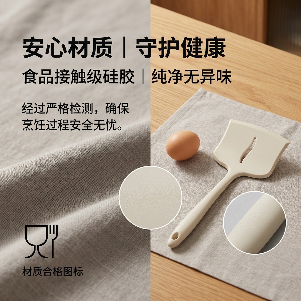 孔漏勺/硅胶厨具/厨具/饭勺硅胶/冲孔漏勺产品图