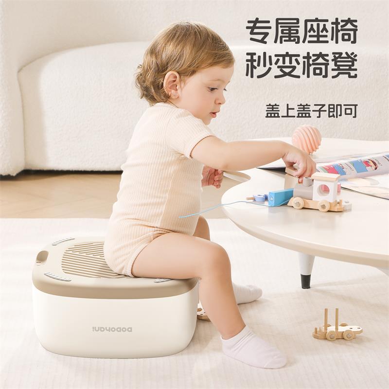 【OSEO】26Q3#618PU Beige children's toilet with toilet seat, baby toilet bowl, two-in-one stool for children's bathroom and living room details Picture