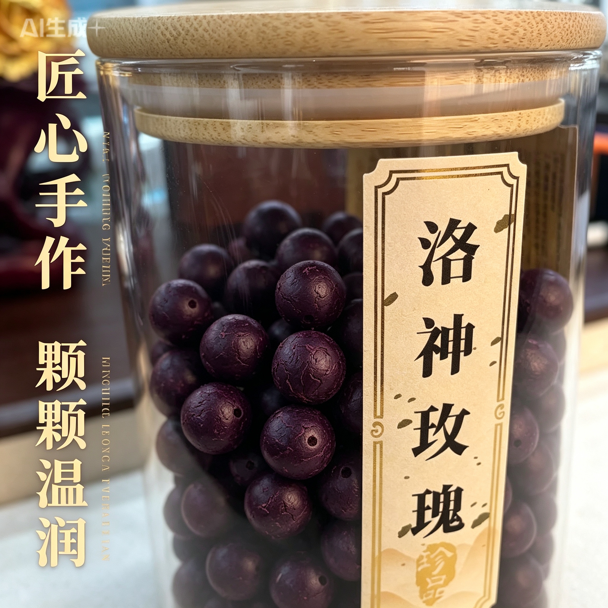 天然中药珠 手工串珠散珠 文玩配饰珠子瑶香阁#0.8洛神玫瑰散珠/颗详情3