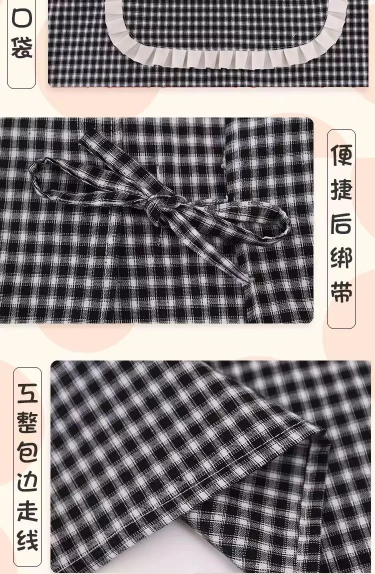 New bambus-joint cotton apron, a fashionable home apron, a kitchen lady's cooking oil-proof work uniform, a breathable waistband detail image 6
