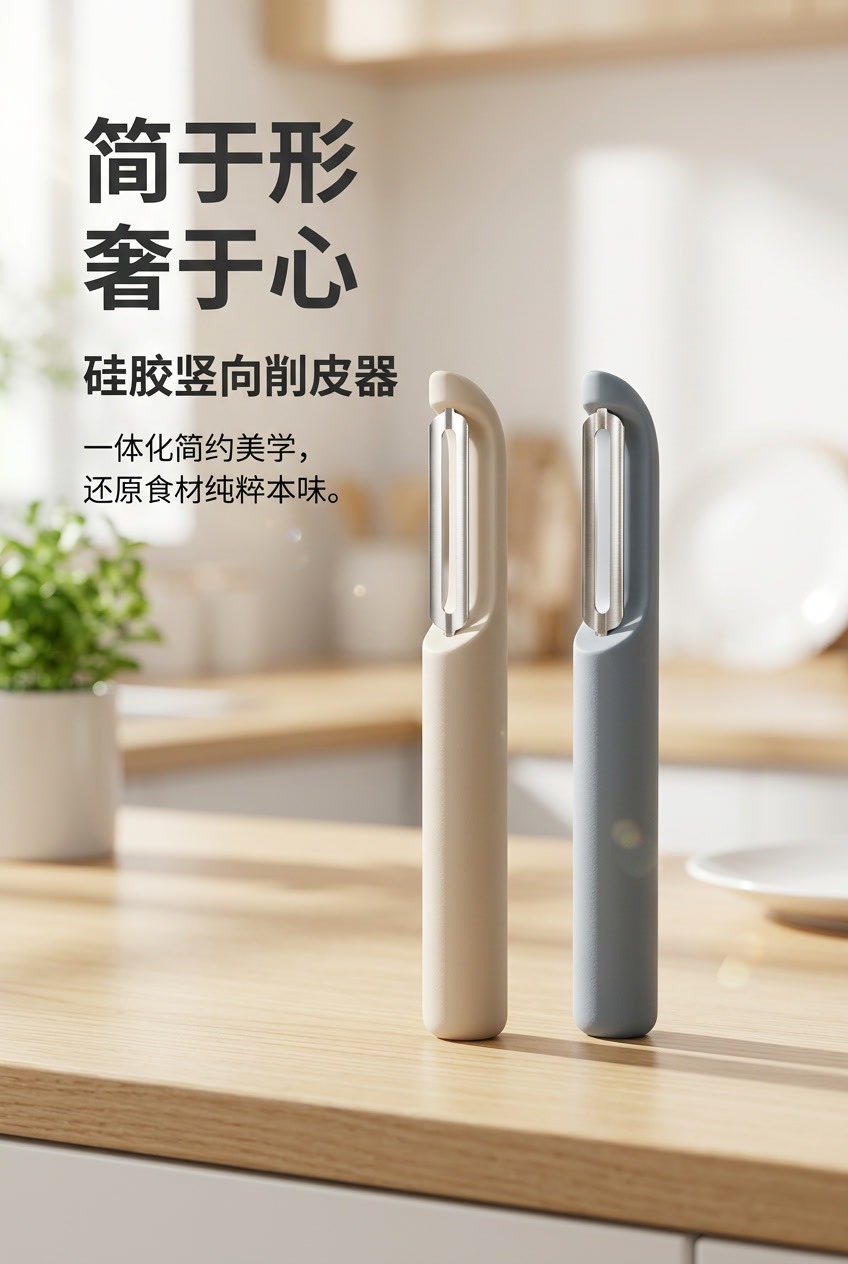硅胶手柄不锈钢削皮刀水果刨子家用厨房土豆削皮器苹果去皮刀详情1