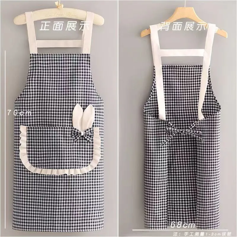 New bambus-joint cotton apron, a fashionable home apron, a kitchen lady's cooking oil-proof work uniform, a breathable waistband detail image 10
