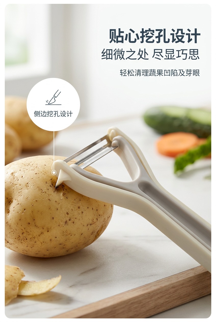 家用水果刀瓜果刀厨房多功能苹果削皮刀刨皮刀去皮器多功能二和一详情6