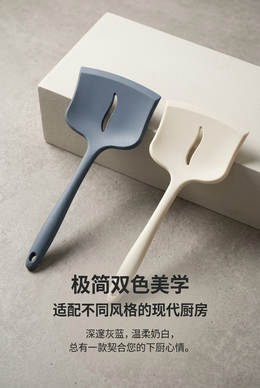 加厚硅胶锅铲厨房用品耐高温不粘锅炒菜铲子家用烹饪硅胶鱼铲详情8
