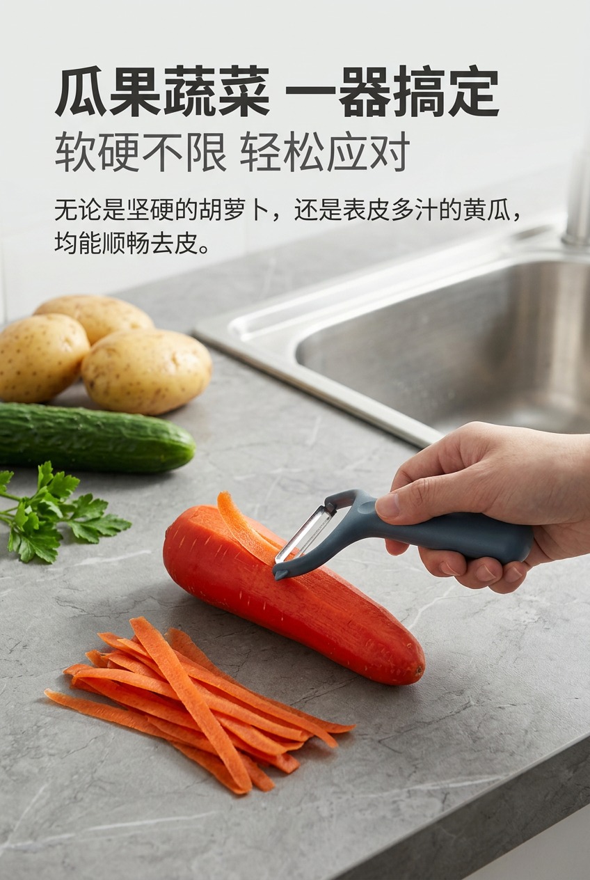 不锈钢削皮器刮皮刀削皮刀厨房专用家用土豆去皮神器水果蔬菜瓜刨P形详情6