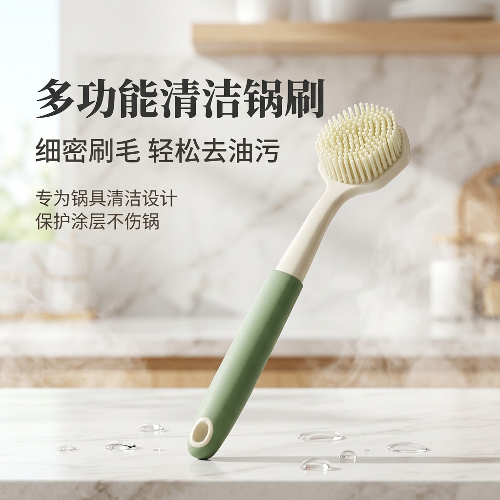 锅刷家用长柄洗碗洗锅刷厨房多功能清洁刷清洁神器除垢油污硅胶