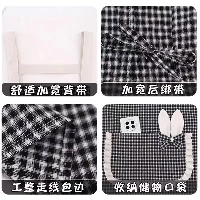 New bambus-joint cotton apron, a fashionable home apron, a kitchen lady's cooking oil-proof work uniform, a breathable waistband detail image 7