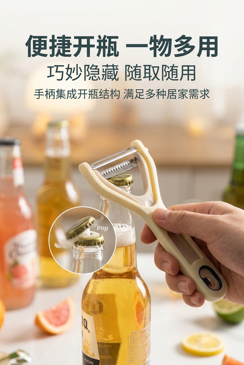 家用水果刀瓜果刀厨房多功能苹果削皮刀刨皮刀去皮器多功能二和一详情7
