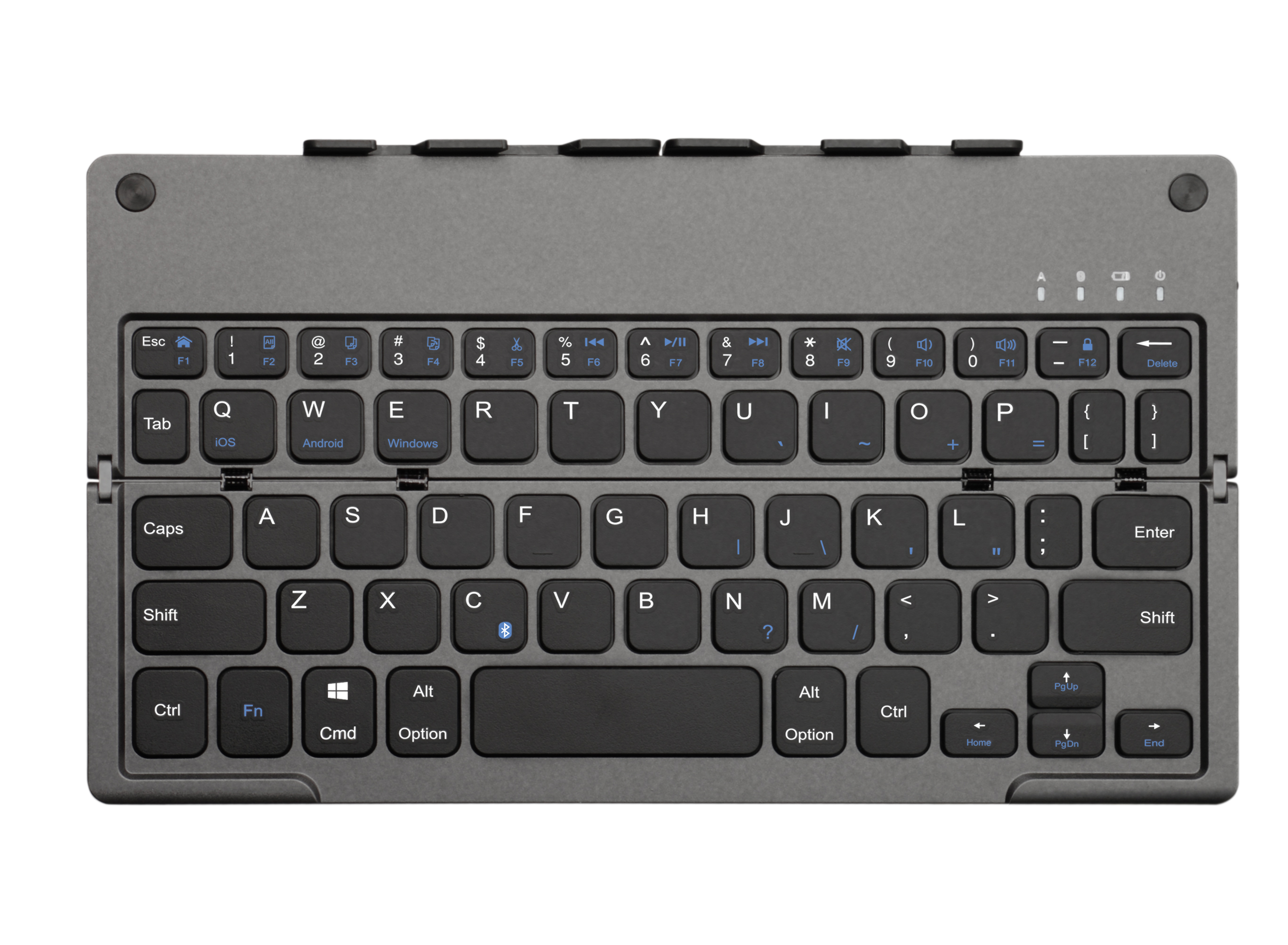 Harmonica-style portable Bluetooth folding keyboard for office use pic 1